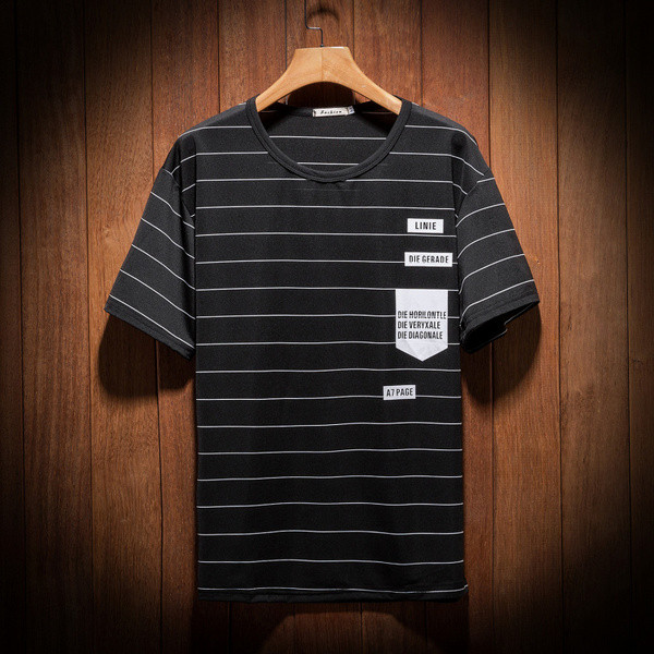 Bluză casual bărbătească cu mâneci scurte și imprimeu în două culori