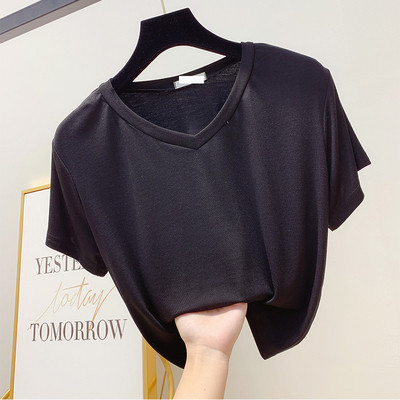 Модерна дамска тениска с къс ръкав в няколко цвята