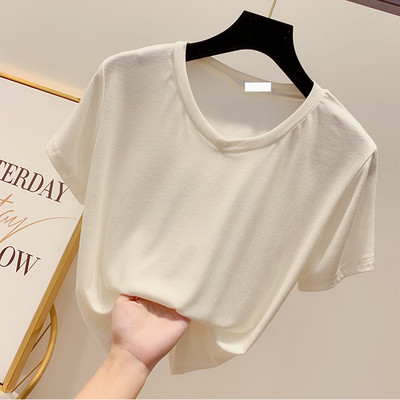 Модерна дамска тениска с къс ръкав в няколко цвята