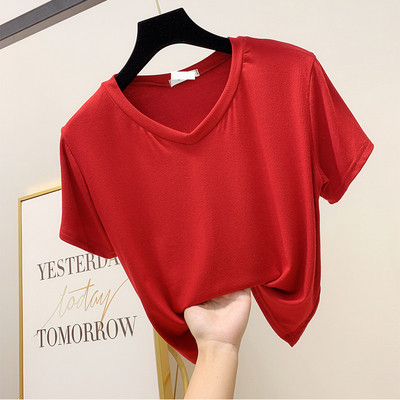 Модерна дамска тениска с къс ръкав в няколко цвята