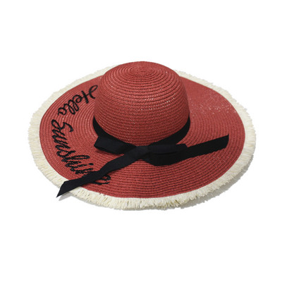 Actuala palarie de plaja dama cu broderie in mai multe culori