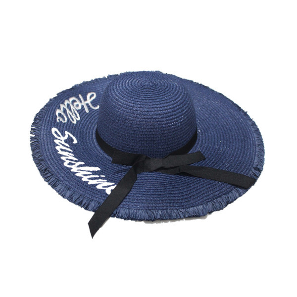 Actuala palarie de plaja dama cu broderie in mai multe culori