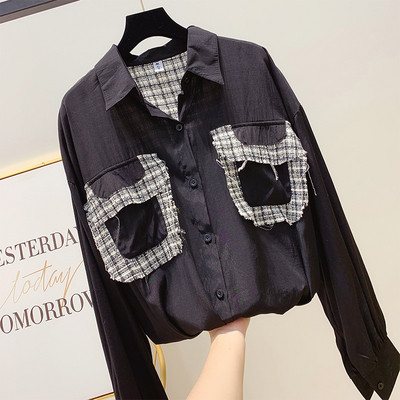 Дамска риза с копчета в три цвята