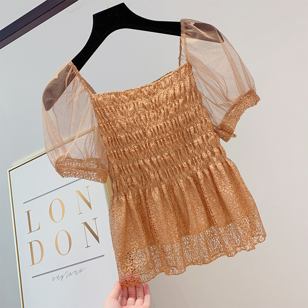 Bluza de dama cu dantela si decolteu patrat in patru culori