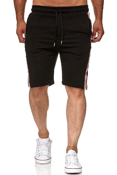 Pantaloni scurți casual cu cravate în alb și negru