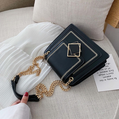 Geanta de dama moderna cu maner lung metalic in mai multe culori