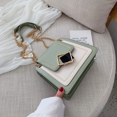 Geanta de dama moderna cu maner lung metalic in mai multe culori