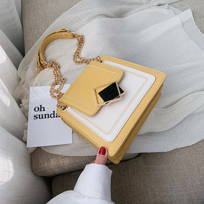 Geanta de dama moderna cu maner lung metalic in mai multe culori