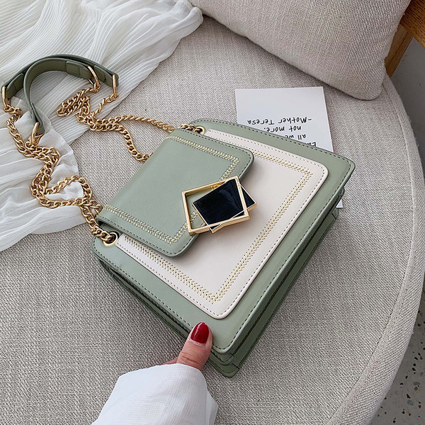 Geanta de dama moderna cu maner lung metalic in mai multe culori