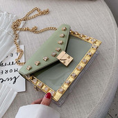 Geanta de dama moderna cu elemente metalice in mai multe culori