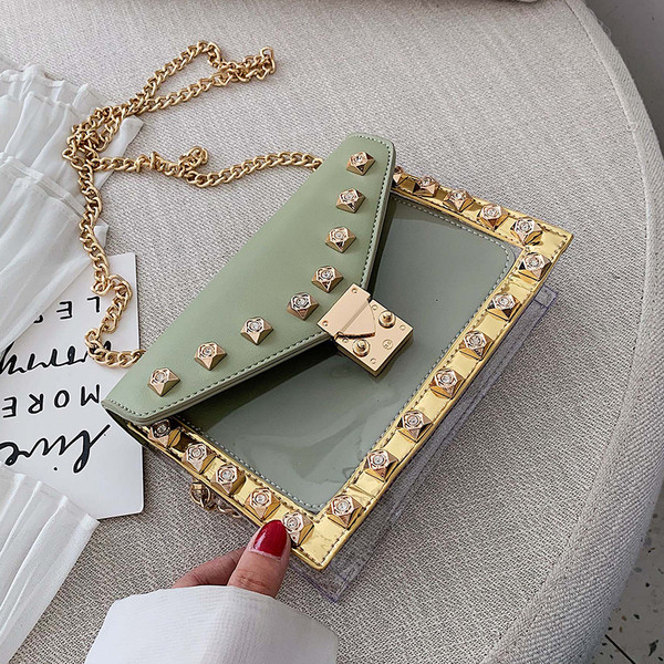 Geanta de dama moderna cu elemente metalice in mai multe culori