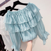 Bluză de damă modernă cu umerii goi în trei culori