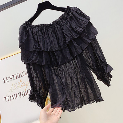 Bluză de damă modernă cu umerii goi în trei culori