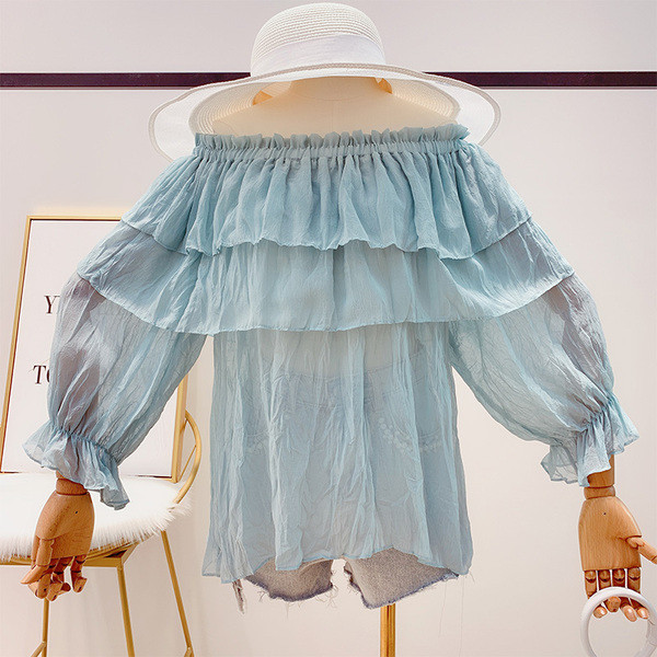 Bluză de damă modernă cu umerii goi în trei culori