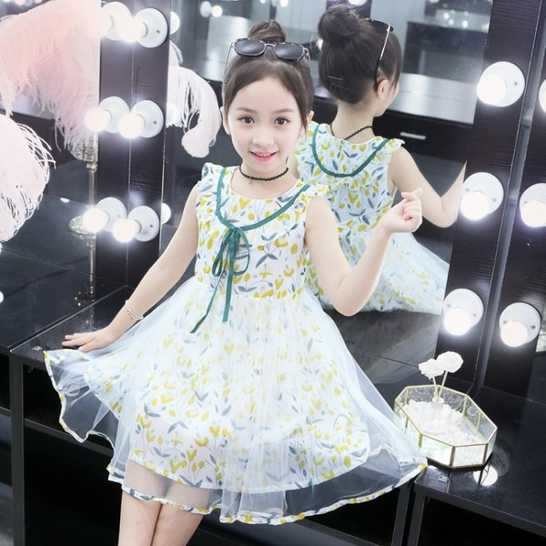 Rochie eleganta pentru copii cu tul in doua culori