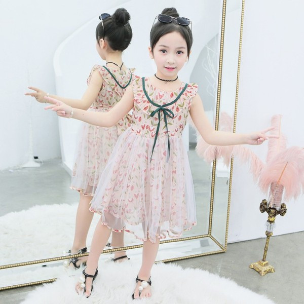 Rochie eleganta pentru copii cu tul in doua culori