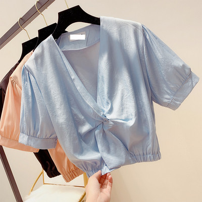 Дамска блуза V-образно деколте в няколко цвята