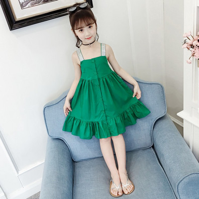 Rochie actuala pentru copii in trei culori cu nasturi