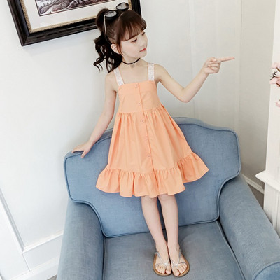 Rochie actuala pentru copii in trei culori cu nasturi