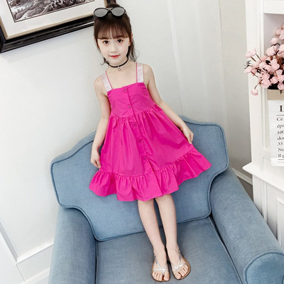 Rochie actuala pentru copii in trei culori cu nasturi