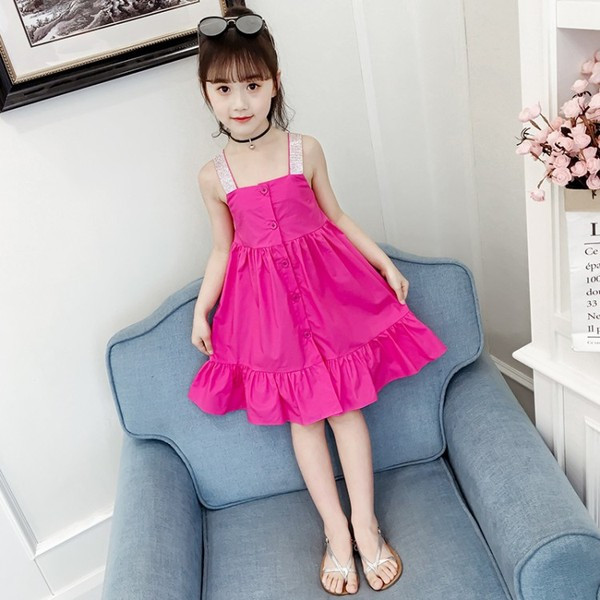 Rochie actuala pentru copii in trei culori cu nasturi