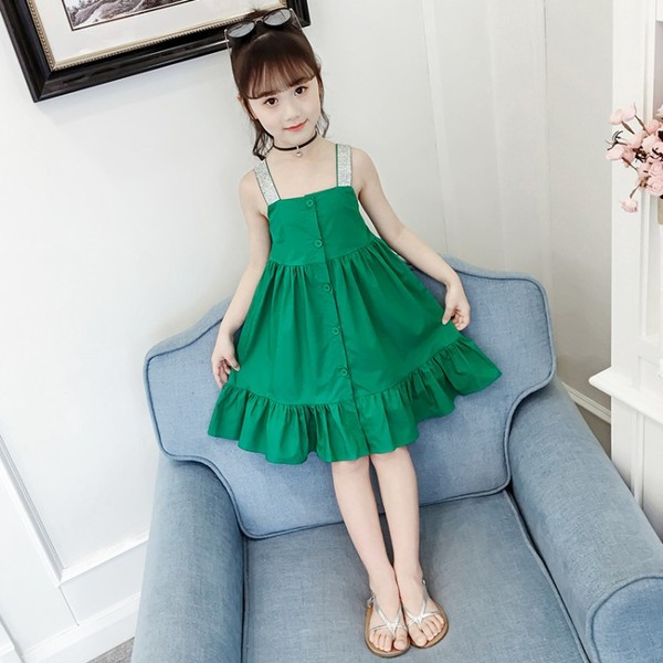 Rochie actuala pentru copii in trei culori cu nasturi