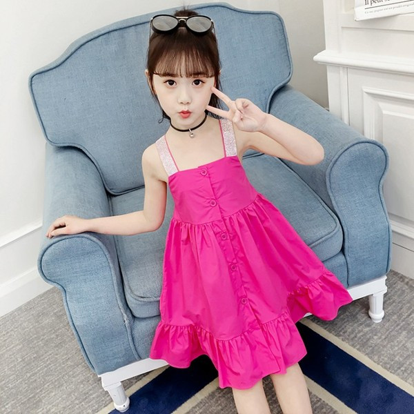 Rochie actuala pentru copii in trei culori cu nasturi