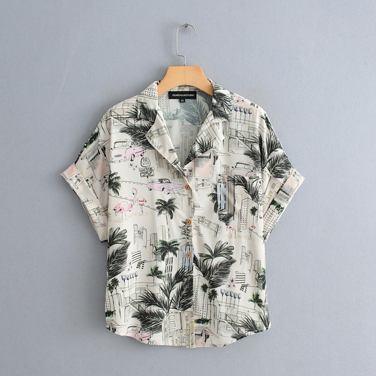 Camasa casual model drept cu maneca scurta si dreapta