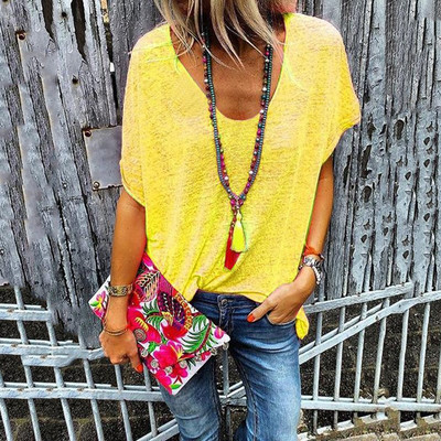 Bluza casual dama cu maneci scurte in mai multe culori