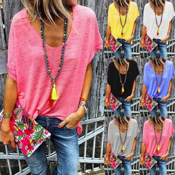 Bluza casual dama cu maneci scurte in mai multe culori