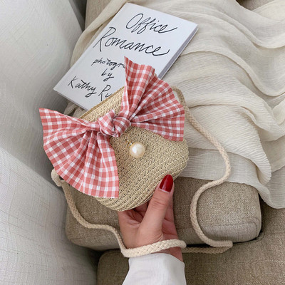 Geanta de dama mica moderna, cu panglica in mai multe culori