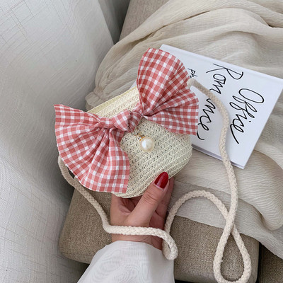 Geanta de dama mica moderna, cu panglica in mai multe culori