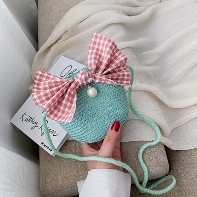 Geanta de dama mica moderna, cu panglica in mai multe culori