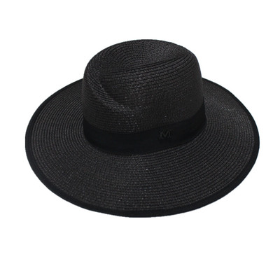 Pălărie de plajă pentru femei în alb-negru