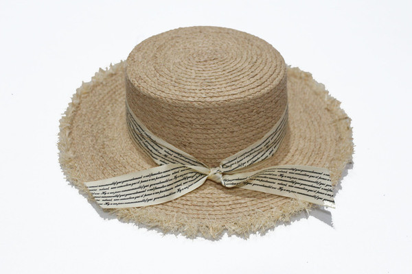 Palarie de plaja dama cu panglica in mai multe culori