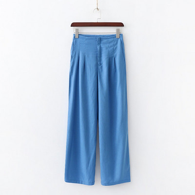 Pantaloni lungi eleganti de dama in albastru