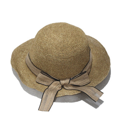 Palarie de plaja dama cu panglica in mai multe culori