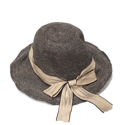 Palarie de plaja dama cu panglica in mai multe culori