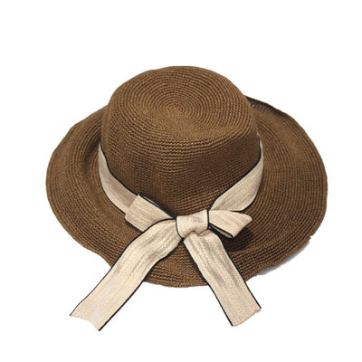 Palarie de plaja dama cu panglica in mai multe culori