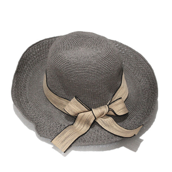 Palarie de plaja dama cu panglica in mai multe culori