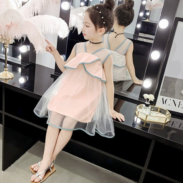 Rochie pentru copii model nou in doua culori cu decolteu in V