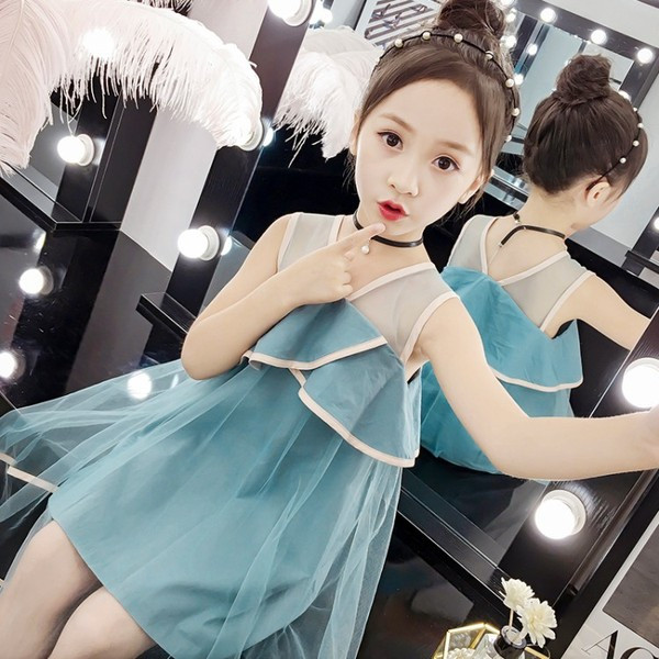 Rochie pentru copii model nou in doua culori cu decolteu in V