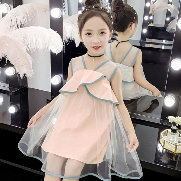 Rochie pentru copii model nou in doua culori cu decolteu in V