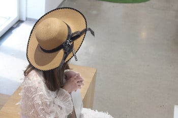 Дамска плажна шапка  с панделка в няколко цвята 