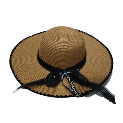 Palarie de plaja dama cu panglica in mai multe culori