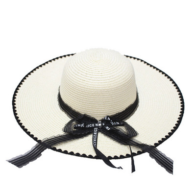 Palarie de plaja dama cu panglica in mai multe culori