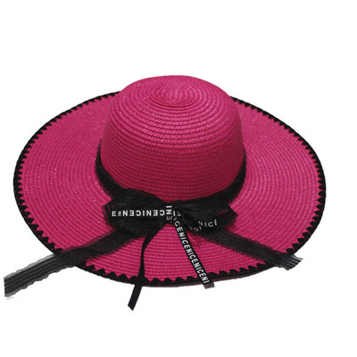 Palarie de plaja dama cu panglica in mai multe culori