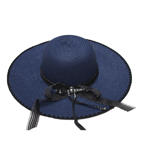 Palarie de plaja dama cu panglica in mai multe culori