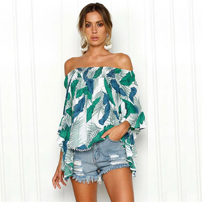 Bluză de damă modernă cu umerii goi în trei culori