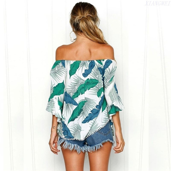 Bluză de damă modernă cu umerii goi în trei culori